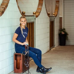 B Vertigo Elle denim ridebukse, helforsterket med silikon, dame