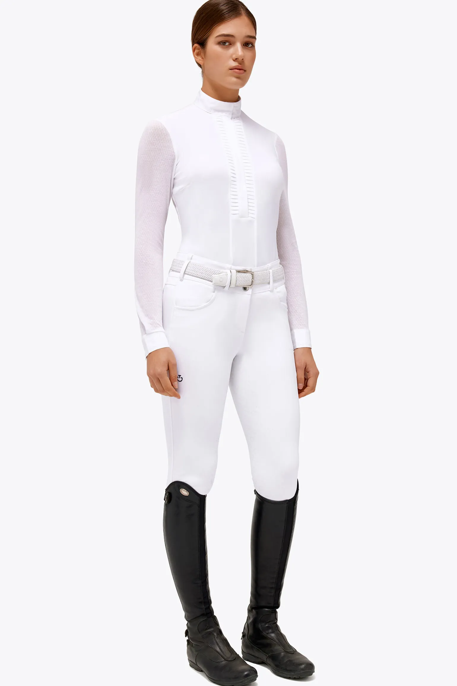 Cavalleria Toscana stevneskjorte med lange ermer og folder for kvinner