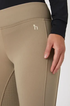 Horze Active helforsterkede ridetights til vinteren med fullgrip og telefonlomme
