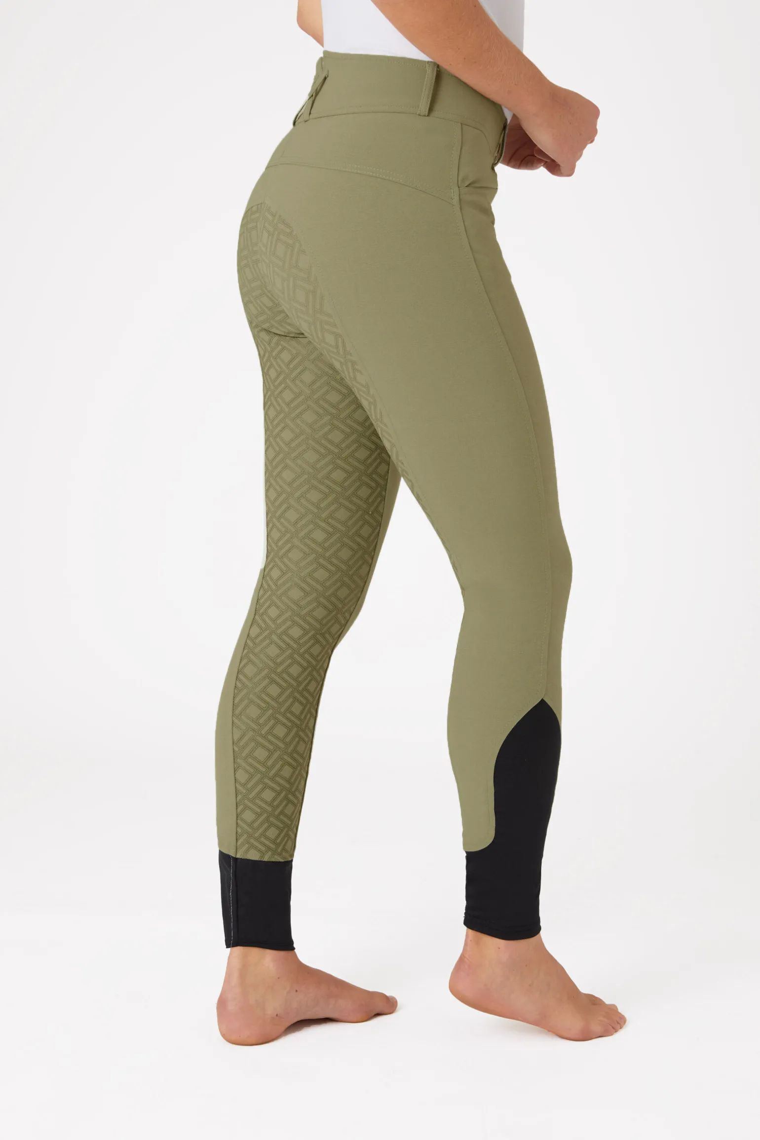 Horze helforsterkede ridebukser med silikon full grip og høyt liv til dame