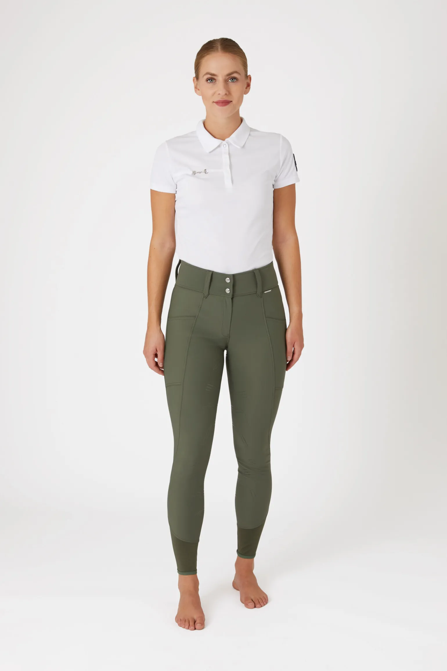 Horze Indira helforsterkede ridebukser med høyt liv til dame