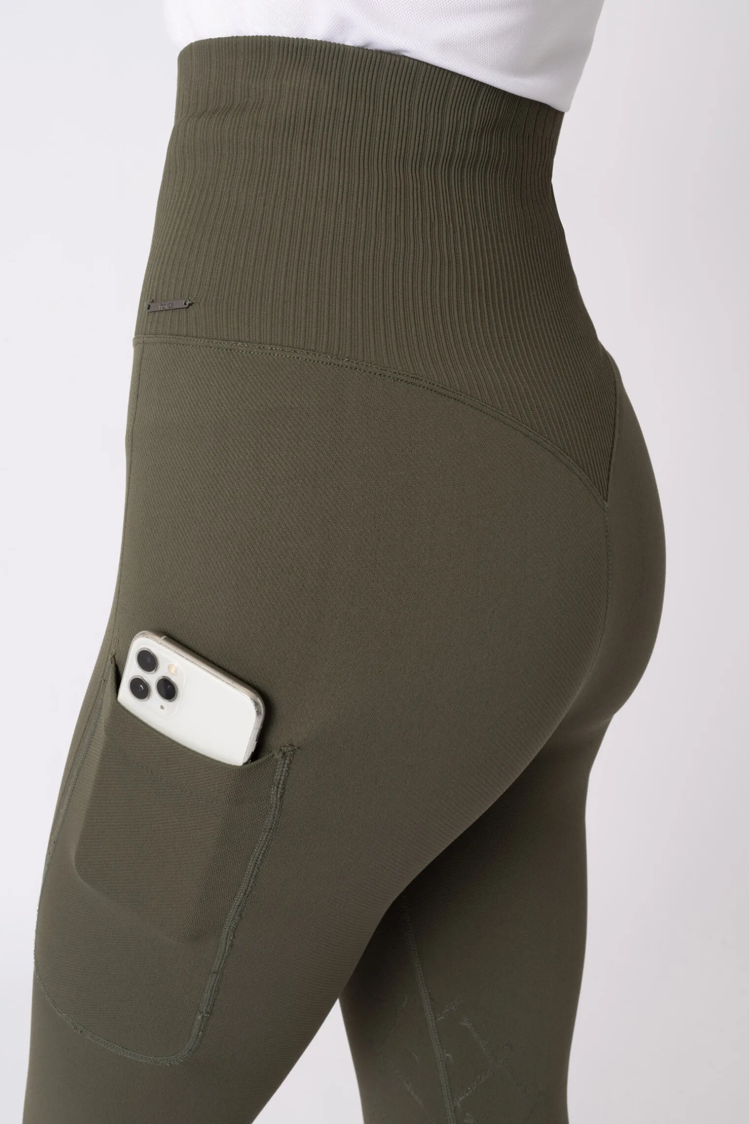 Horze Janine sømløse, kneforsterkede ridetights med telefonlomme til dame