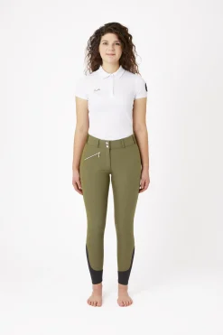 Horze ridebukser med full grip, høyt liv og krystaller til dame