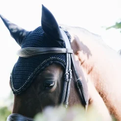 Kentucky Horsewear lang ørehette med steiner og perler